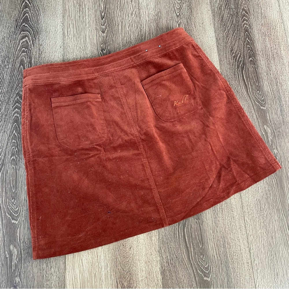 Kuhl Corduroy Button Down Skirt Burnt Orange 8 - Picture 2 of 3